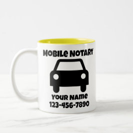 Maßgeschneidertes öffentliches Mobilautosymbol für Zweifarbige Tasse