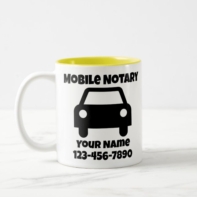 Maßgeschneidertes öffentliches Mobilautosymbol für Zweifarbige Tasse (Links)
