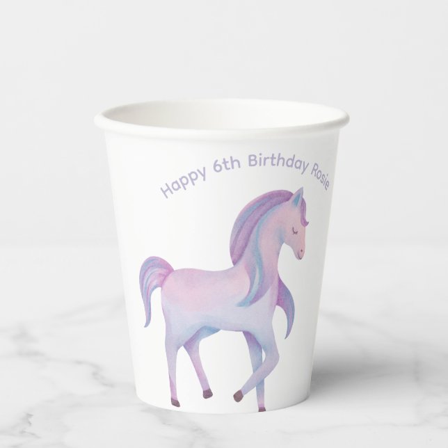 Maßgeschneidertes Pastellpony Pappbecher (Vorderseite)