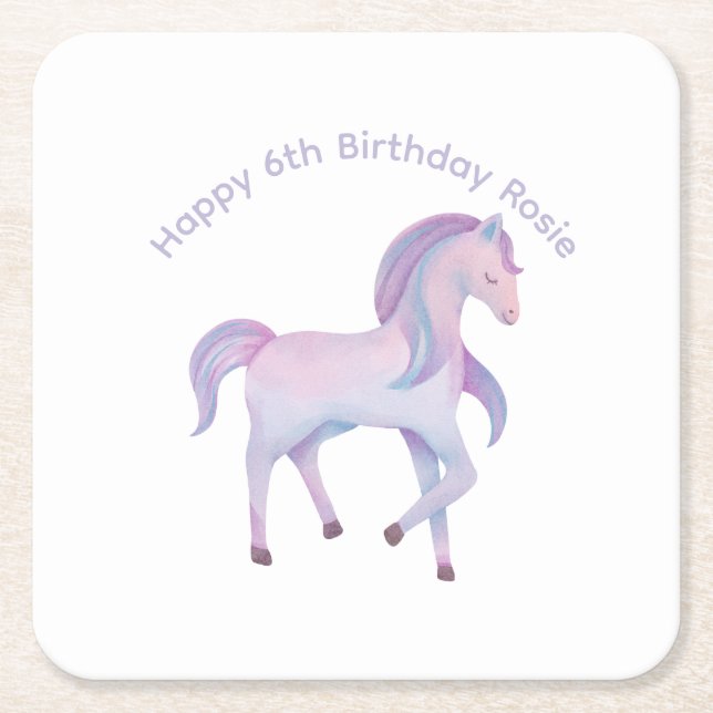Maßgeschneidertes Pastellpony Rechteckiger Pappuntersetzer (Vorderseite)
