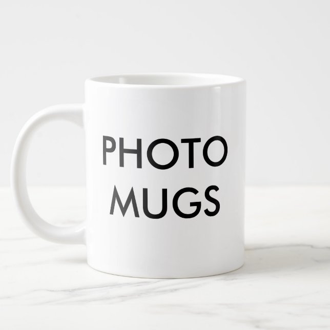 Maßgeschneidertes Personalisiertes Foto Großer Tas Jumbo-Tasse (Links)