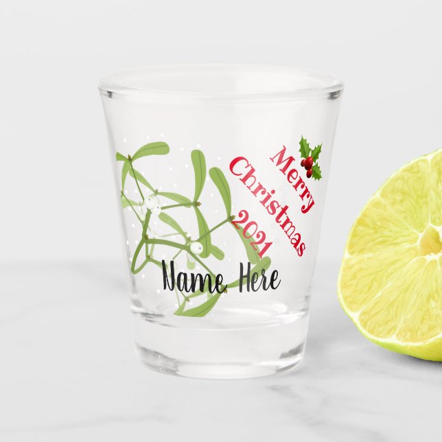 Maßgeschneidertes Personalisiertes Weihnachtsschus Schnapsglas (Vorderseite)