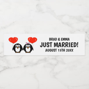 Maßgeschneidertes Pinguin-Cartoon-Hochzeitspaar