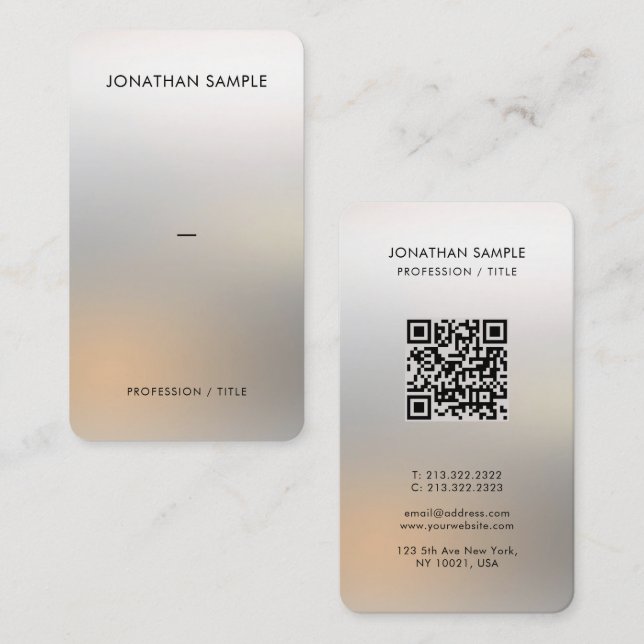 Maßgeschneidertes Premium Seidenpapier Glamour Sil Visitenkarte (Vorne/Hinten)