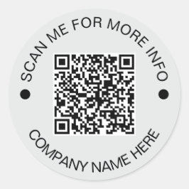 Maßgeschneidertes QR-Code Runde graue wasserdichte Runder Aufkleber