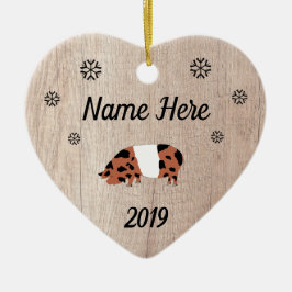 Maßgeschneidertes Rustikales KuneKune Pig Keramik Ornament