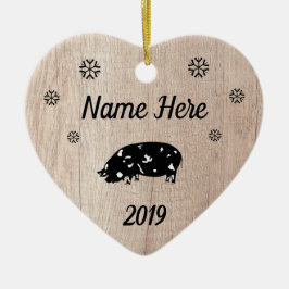 Maßgeschneidertes Rustikales KuneKune Pig Keramik Ornament