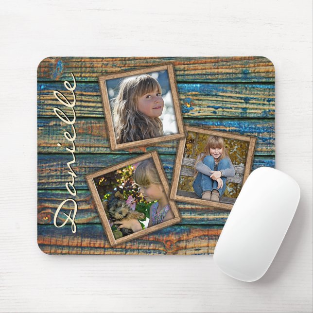 Maßgeschneidertes rustikales Landhaus Holzkornmust Mousepad (Mit Mouse)