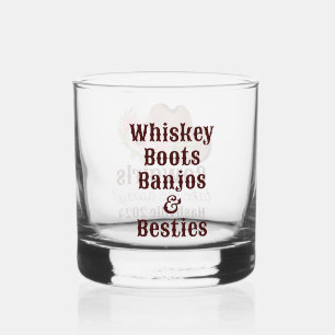 Maßgeschneidertes rustikales Pink Floral Cowgirl Whiskyglas