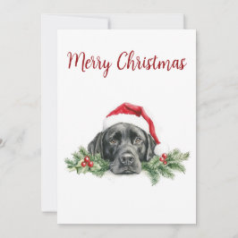 Maßgeschneidertes Santa Black Lab in Wasserfarbe Feiertagskarte