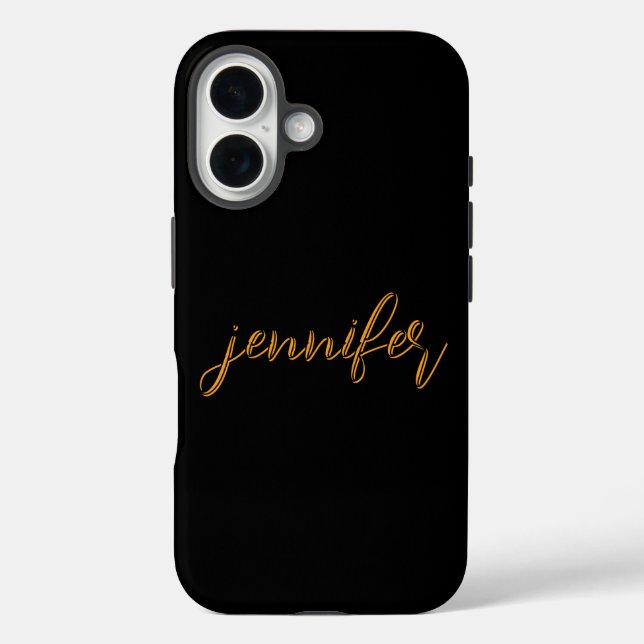 Maßgeschneidertes Schwarz iPhone 16 Hülle (Rückseite)