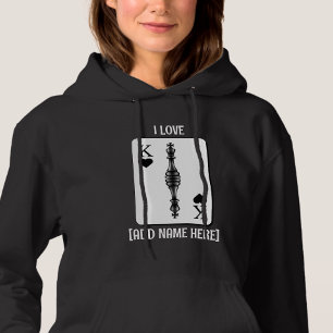 Maßgeschneidertes SCHWARZ KÖNNEN KARTE Schachstück Hoodie