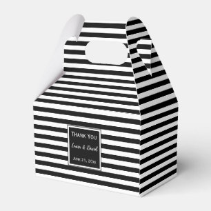 Maßgeschneidertes Schwarz-Weiß-Gastgeschenk Hochze Geschenkschachtel