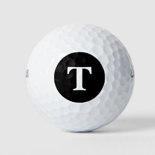 Maßgeschneidertes schwarzes Massiv moderner Monogr Golfball (Vorderseite)