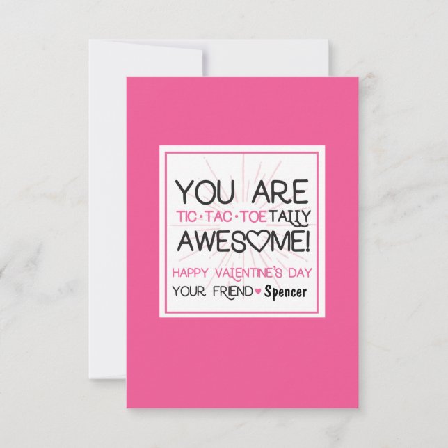 Maßgeschneidertes Tic Tac Toe Valentine Einladung (Vorderseite)