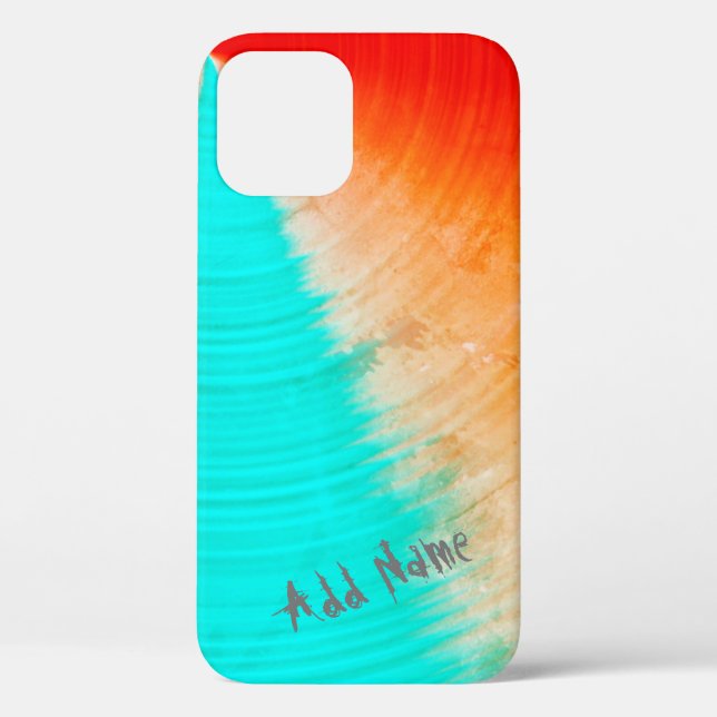 Maßgeschneidertes türkisfarbenes, orangefarbenes A Case-Mate iPhone Hülle (Rückseite)