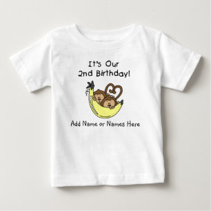Maßgeschneidertes Twin Boys Tshirt für Affen