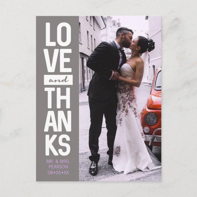 Maßgeschneidertes vertikales Foto Hochzeit "Liebe  Postkarte (Vorderseite)