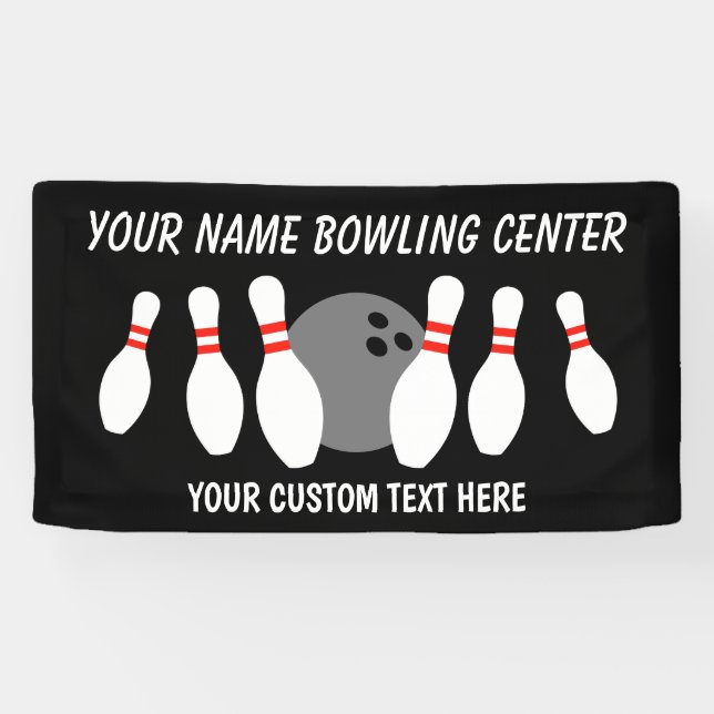Maßgeschneidertes Vinyl Banner mit Bowlingball und (Horizontal)