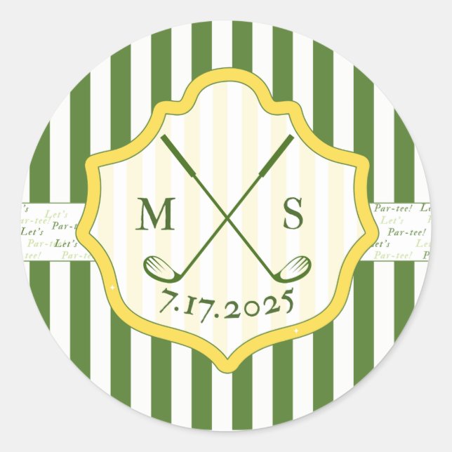 Maßgeschneidertes Wappen für Golf Themed Aufkleber (Vorderseite)