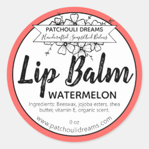 Maßgeschneidertes Watermelon Lip Balm Etikett Hand Runder Aufkleber