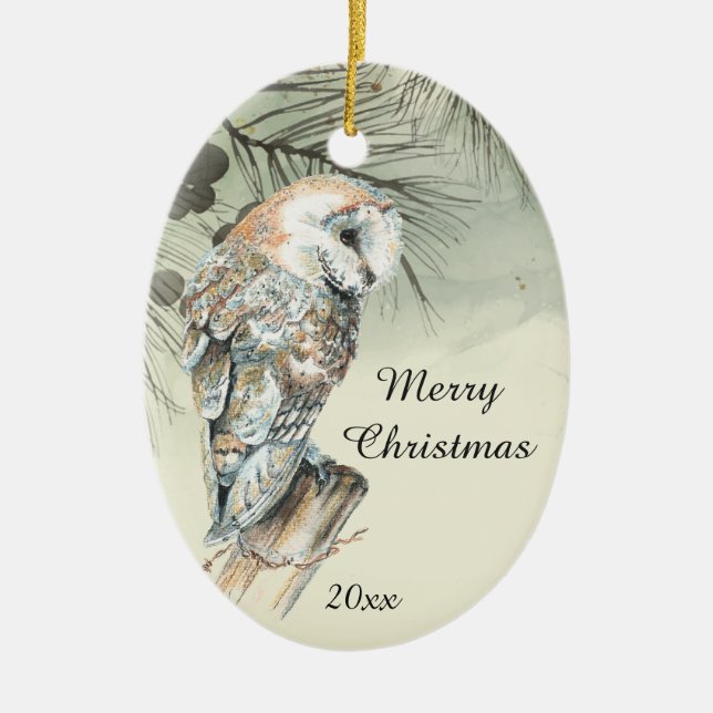 Maßgeschneidertes Weihnachtsgebälk Keramik Ornament (Vorne)