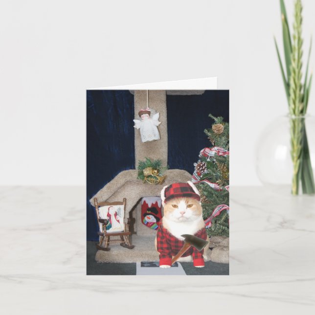 Maßgeschneidertes Weihnachtskatzenspiel Feiertagskarte (Vorderseite)