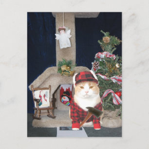 Maßgeschneidertes Weihnachtskatzenspiel Feiertagspostkarte