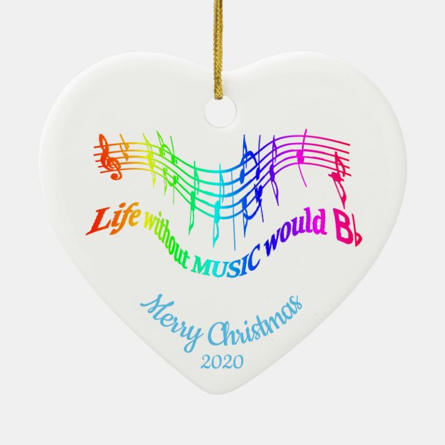 Maßgeschneidertes Weihnachtsmusikangebot Inspirati Keramikornament (Hinten)