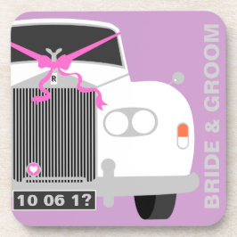 Maßgeschneidertes weißes Hochzeitsauto / Limo-Gesc Untersetzer