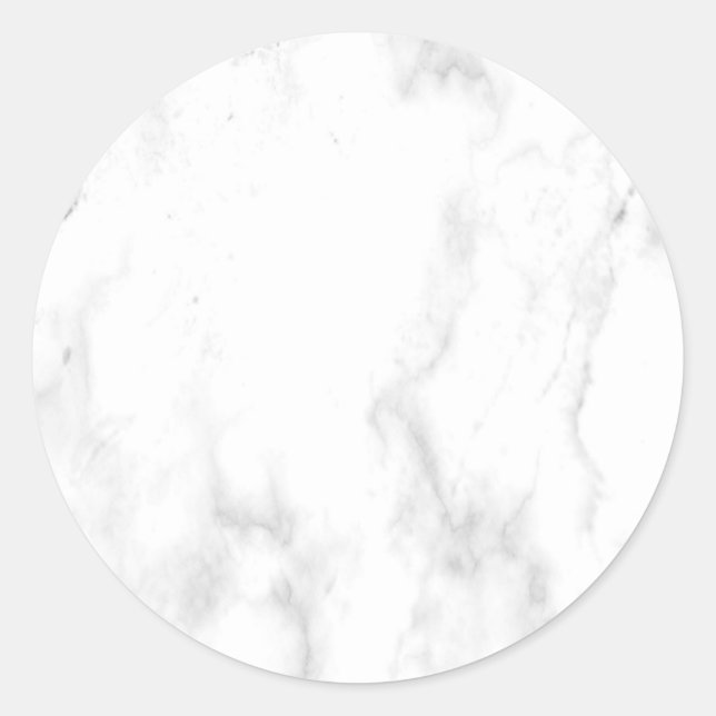 Maßgeschneidertes weißes Marmor Modernes, elegante Runder Aufkleber (Vorderseite)