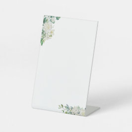 Maßgeschneidertes White Floral Sign Sockelschild