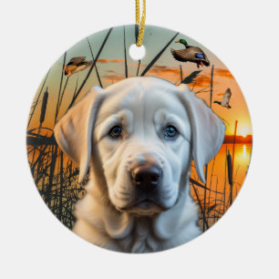 Maßgeschneidertes White Labrador Puppy Ornament