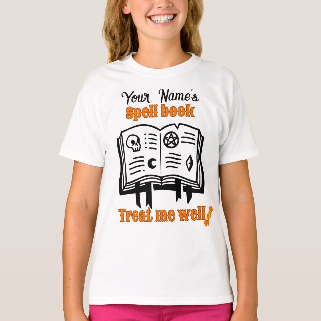 maßgeschneidertes Zauberbuch, Leckerei mich gut lu T-Shirt (Vorderseite)