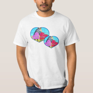Maßgeschneidertes Zwei-Herz-Foto Rahmen moderne Li T-Shirt