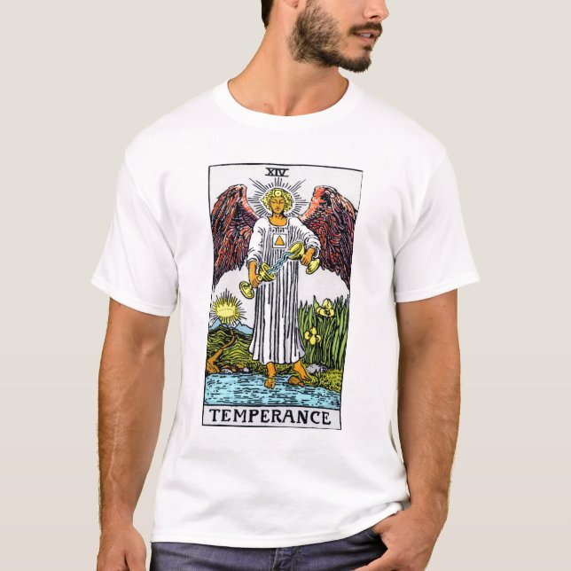 Mäßigkeits-Tarot-Karte T-Shirt (Vorderseite)
