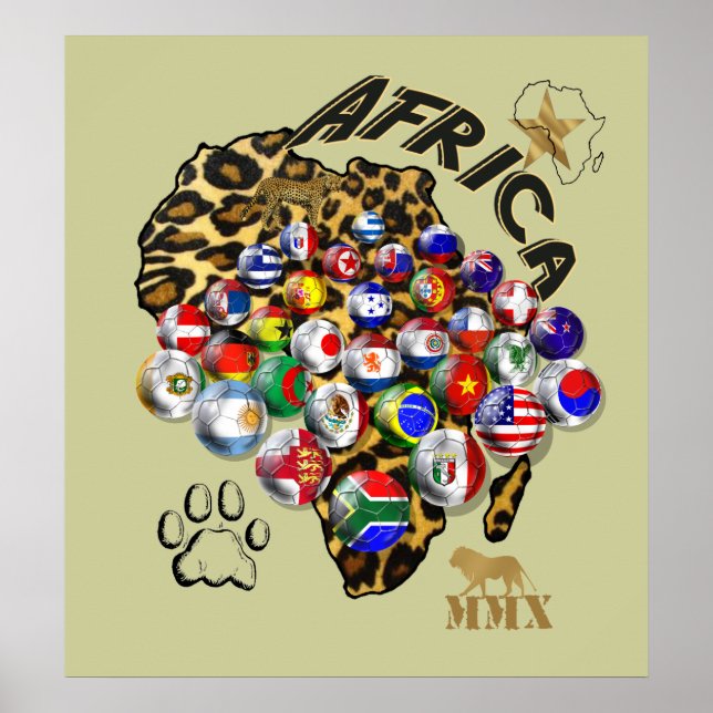 Massive Africa Weltmeisterschaft Soccer Football P Poster (Vorne)