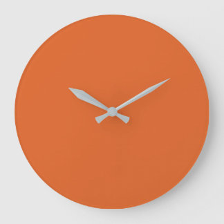 Massive ausgebrannte orange Kürbis-Minimalist-Farb Große Wanduhr