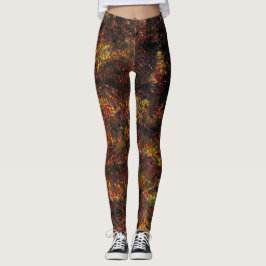 Massive Flecken und dunkelbraune und korallenförmi Leggings