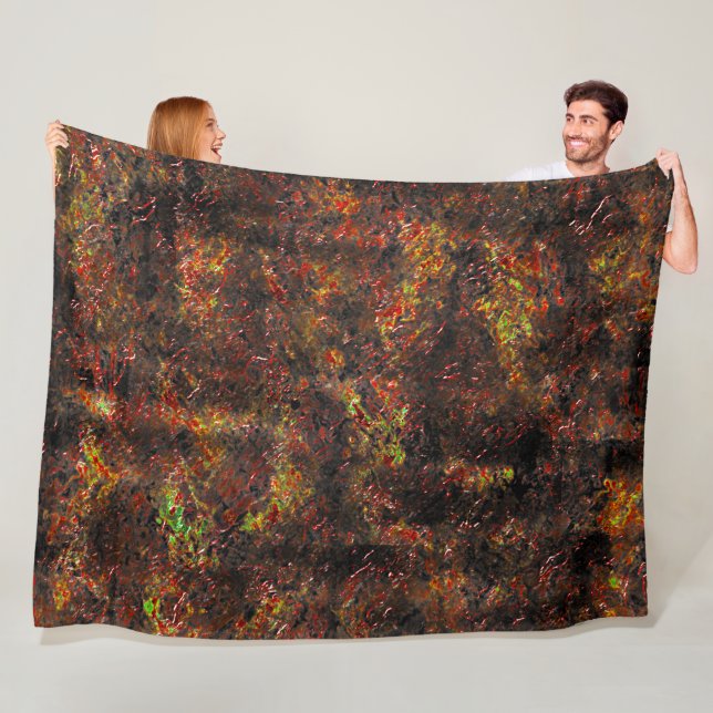 Massive Flecken und hellbraune und korallenfarbene Fleecedecke (Beispiel)