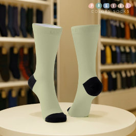 Massive weiches Licht Pastell-Sage-Moos-Grün Farbe Socken