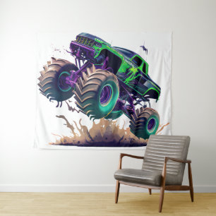 Massiver Monstertruck in Aktion 3 Wandteppich