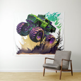 Massiver Monstertruck in Aktion 5 Wandteppich