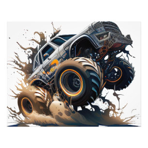 Massiver Monstertruck in Aktion Fotodruck