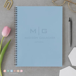 Massives Sanftes Himmelblass Pastell Babyblau Farb Notizbuch