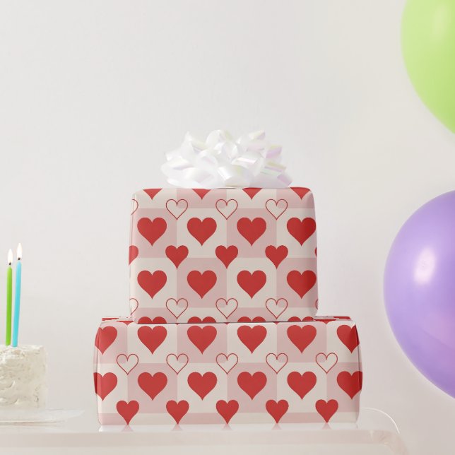Massives und Umrandetes Herzen Geschenkpapier (Partygeschenke)
