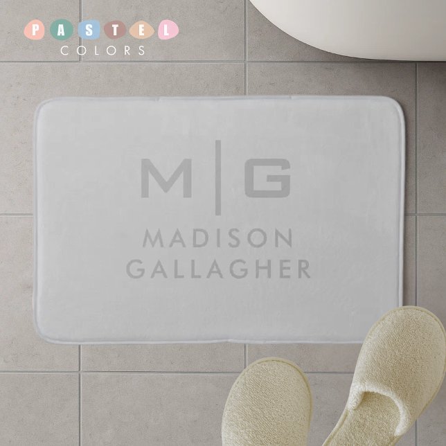 Massives, weiches, hellgraues, pastellfarbenes Sta Badematte (Solid Soft Light Gray Pastel Steel Grey Color Bath Mat
)