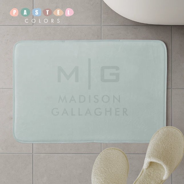 Massives, weiches Licht in Pastell-Salbei-Moose-Gr Badematte (Solid Soft Light Pastel Sage Moss Green Color Bath Mat
)
