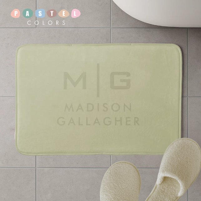 Massives, weiches Licht in Pastell-Salbei-Mosgrün- Badematte (Solid Soft Light Pastel Sage Moss Green Color Bath Mat
)
