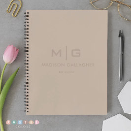 Massives weiches Licht Pastell Beige Grau Braune F Notizbuch